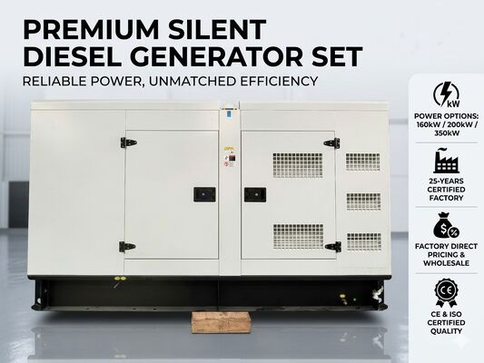 Cummins Silent Diesel Generator Custom 160kw 200kw 350kw Diesel Generator Silent Set com 3 Fases Gerador para preço de fábrica